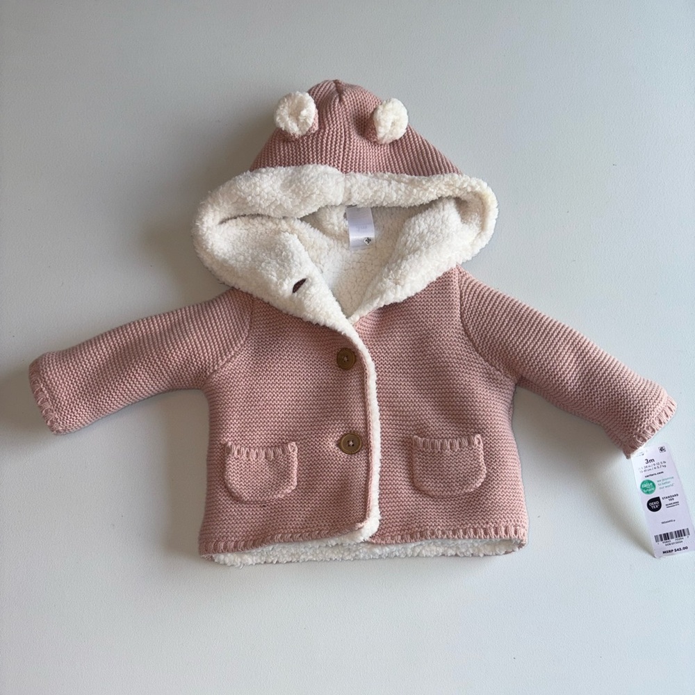 Carter's Pink Knit Hooded Jacket